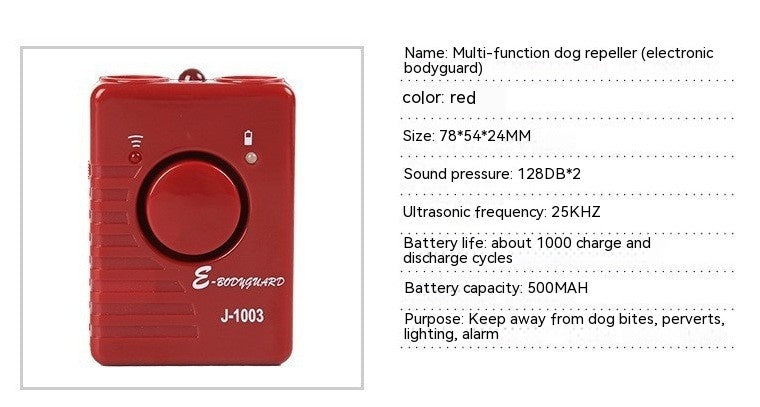 Répulsif ultrasons pour chiens Anti-morsures Alarme personnelle Lampe de poche