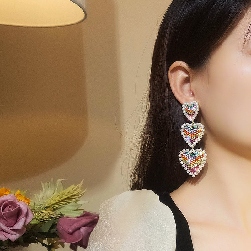 Colorful Love Exaggerated Domineering Personality Big Earrings Temperament