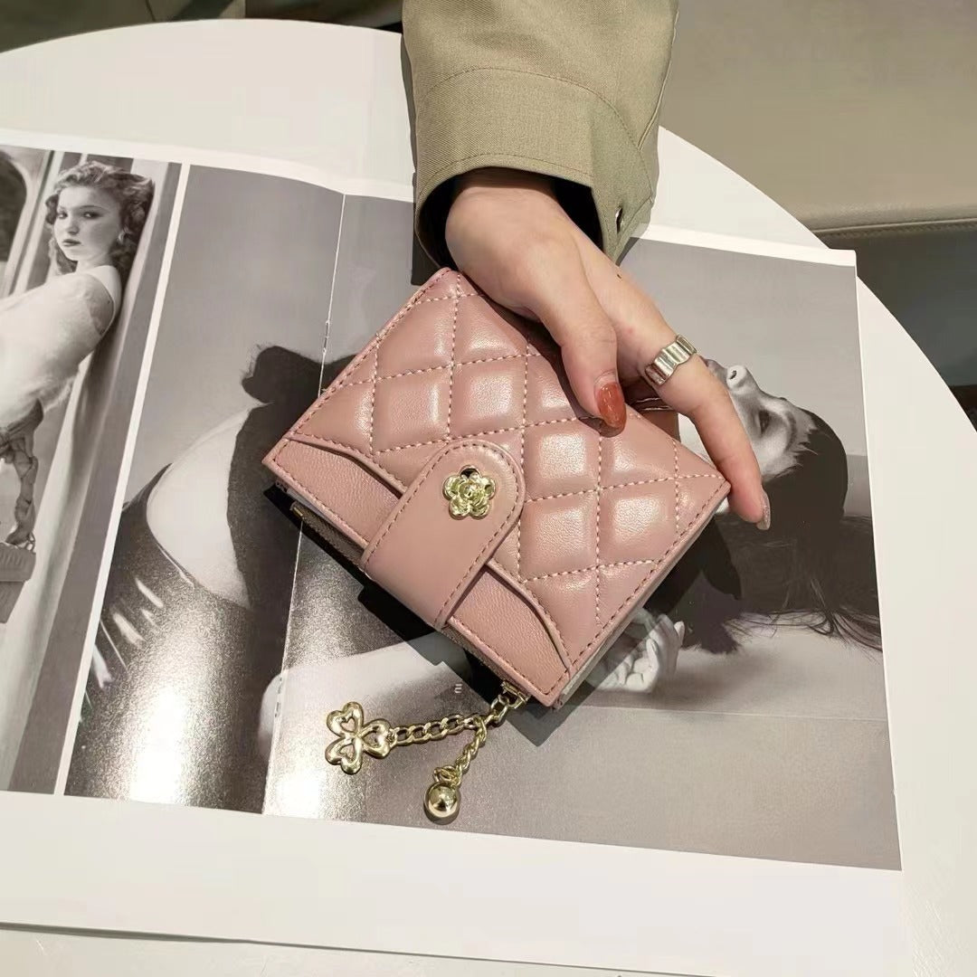 Portefeuille court à deux volets pour femme tendance