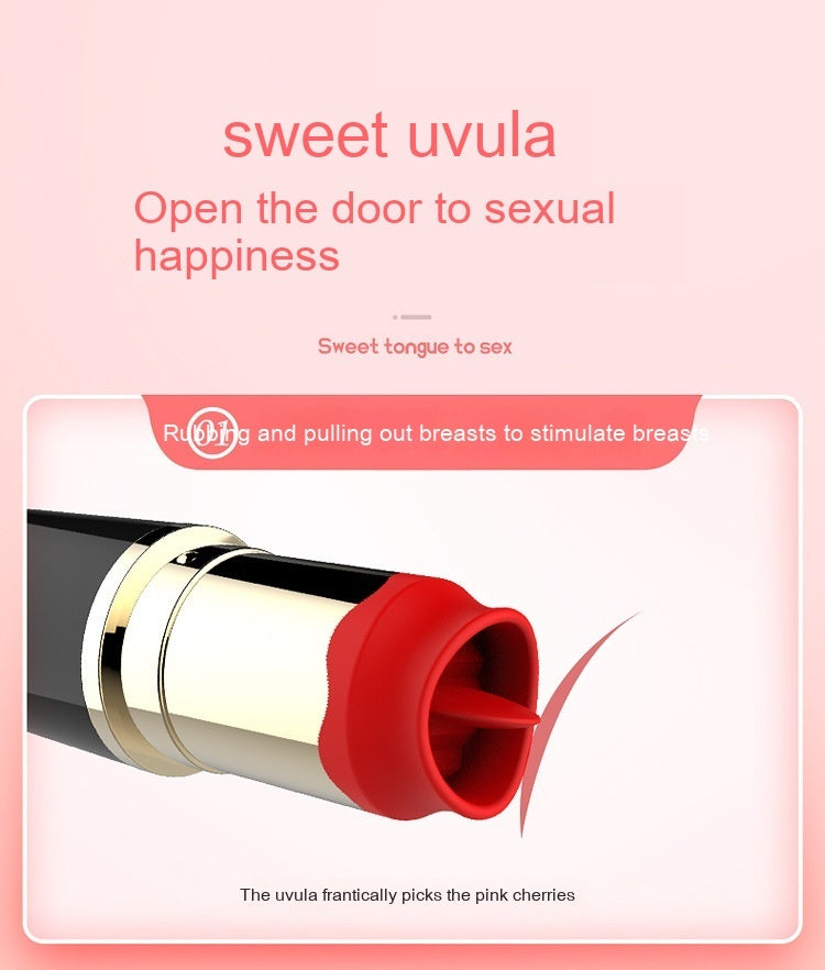 Vibromasseur féminin rouge à lèvres
