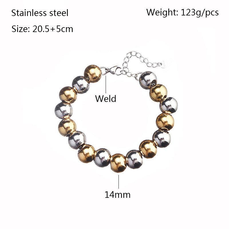 Special Interest Light Luxury High-grade Accessories Gold Steel Beaded Necklace