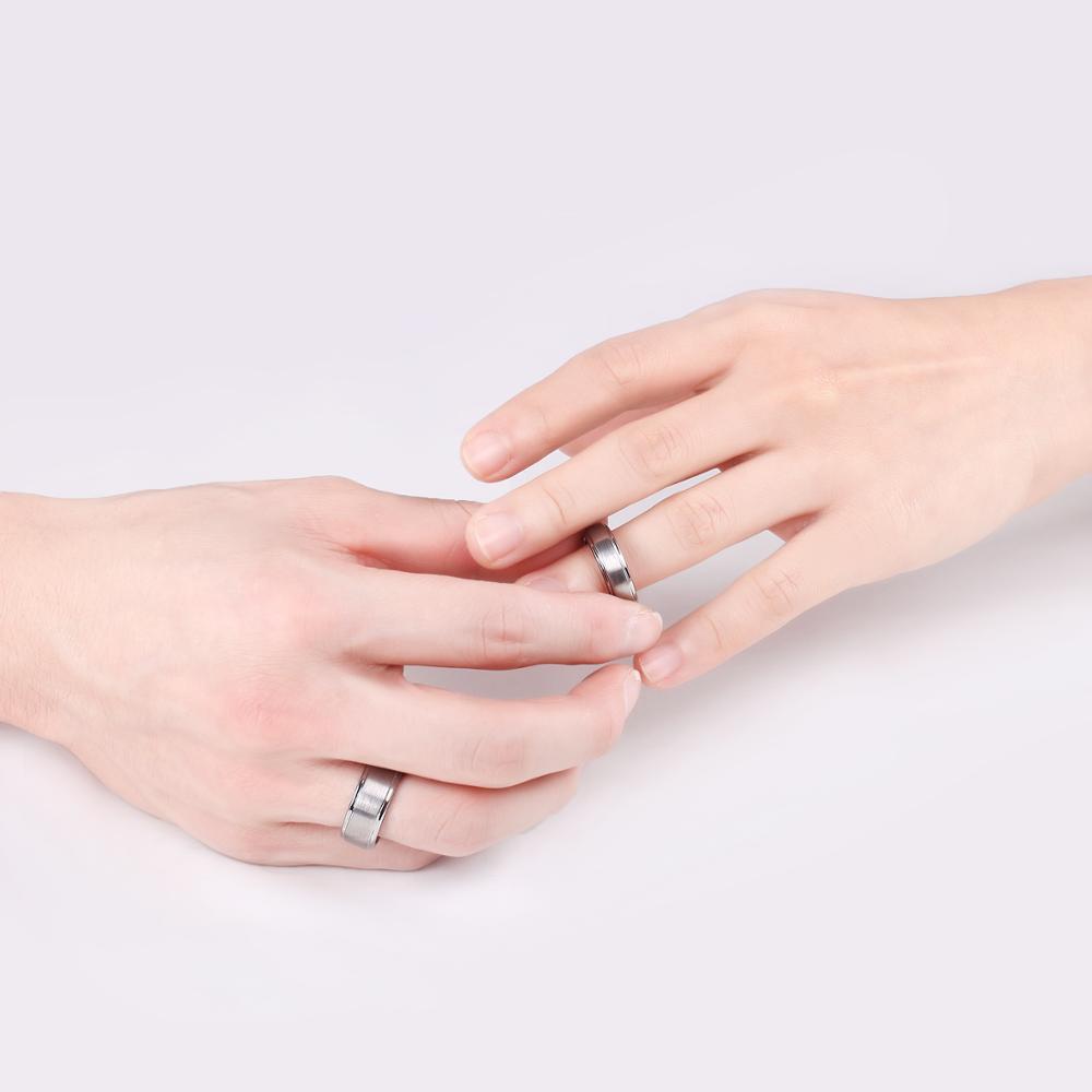 Wide Rasha Steps Tungsten Steel Ring Jewelry