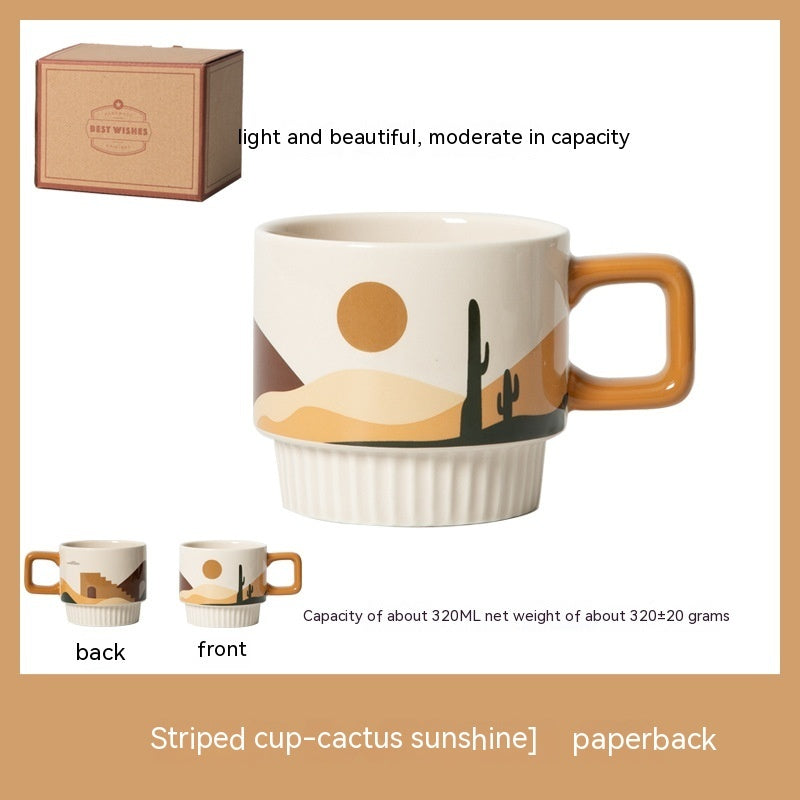 Good-looking Morandi Coffee Cup Vintage Ceramic Mug