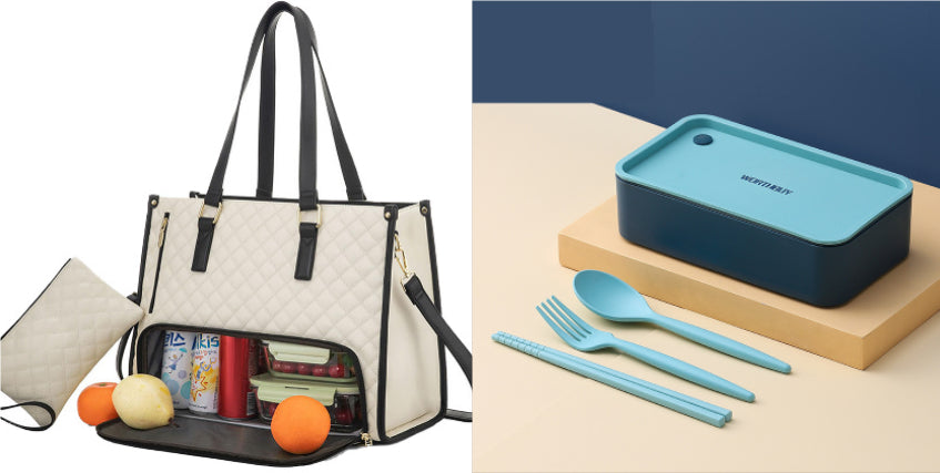 Convenient Commute New Lunch Bag Women's Insulated Lunch Box Women's Leak-proof Large Purse Diagonal Computer Storage