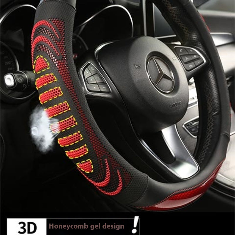 Three-Dimensional Honeycomb Round 38cm Universal Four Seasons Car Steering Wheel Cover