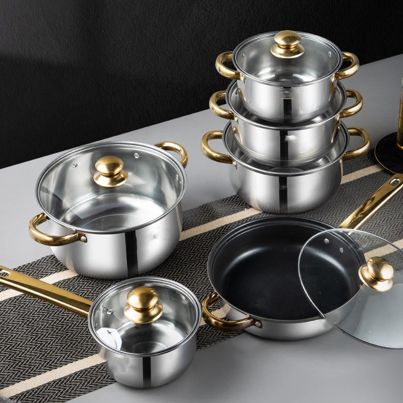 Ménage Mode E-commerce Ensemble de casseroles Acier inoxydable