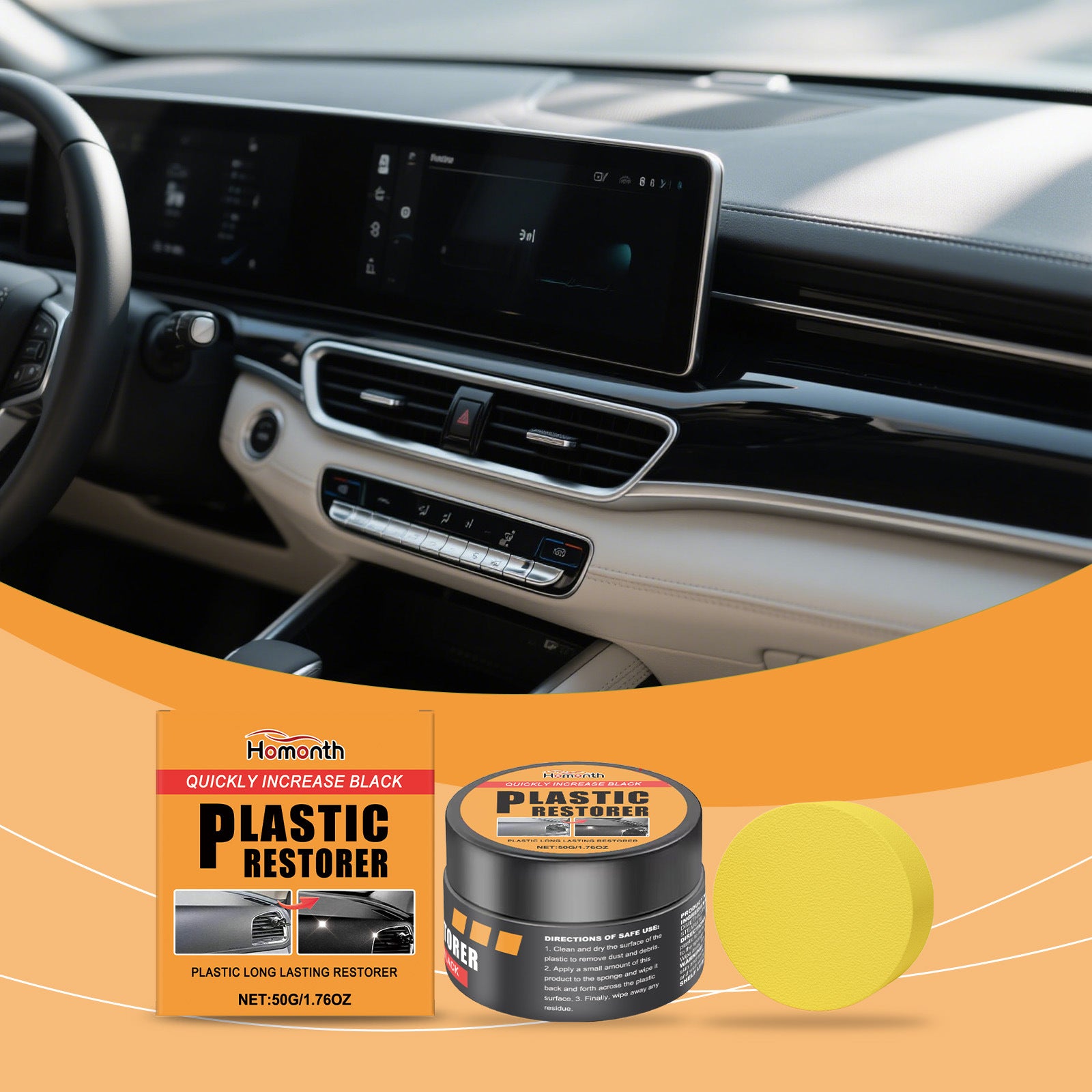 Crème d'entretien et de rénovation pour l'intérieur de voiture, nettoyante et détachante