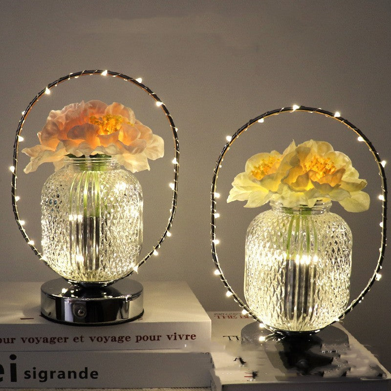 Décoration Veilleuse Petite Fleur Oeillets Salon