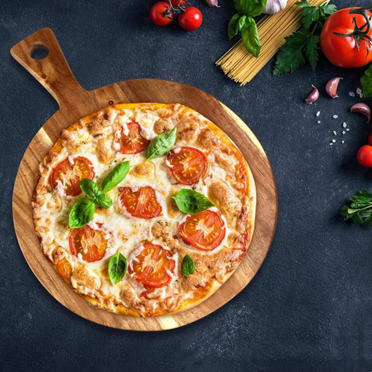 Handcrafted Round Acacia Wood Chopping Pizza Board