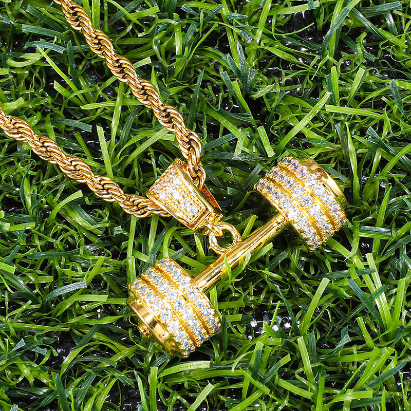 Collier Pendentif Hip Hop Entièrement Sertie de Diamants pour Homme