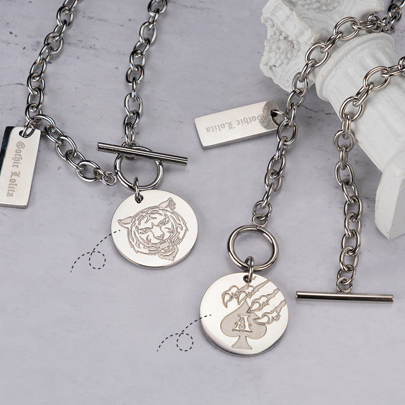 Year Of The Tiger Zodiac Hip Hop Simple Sweater Necklace