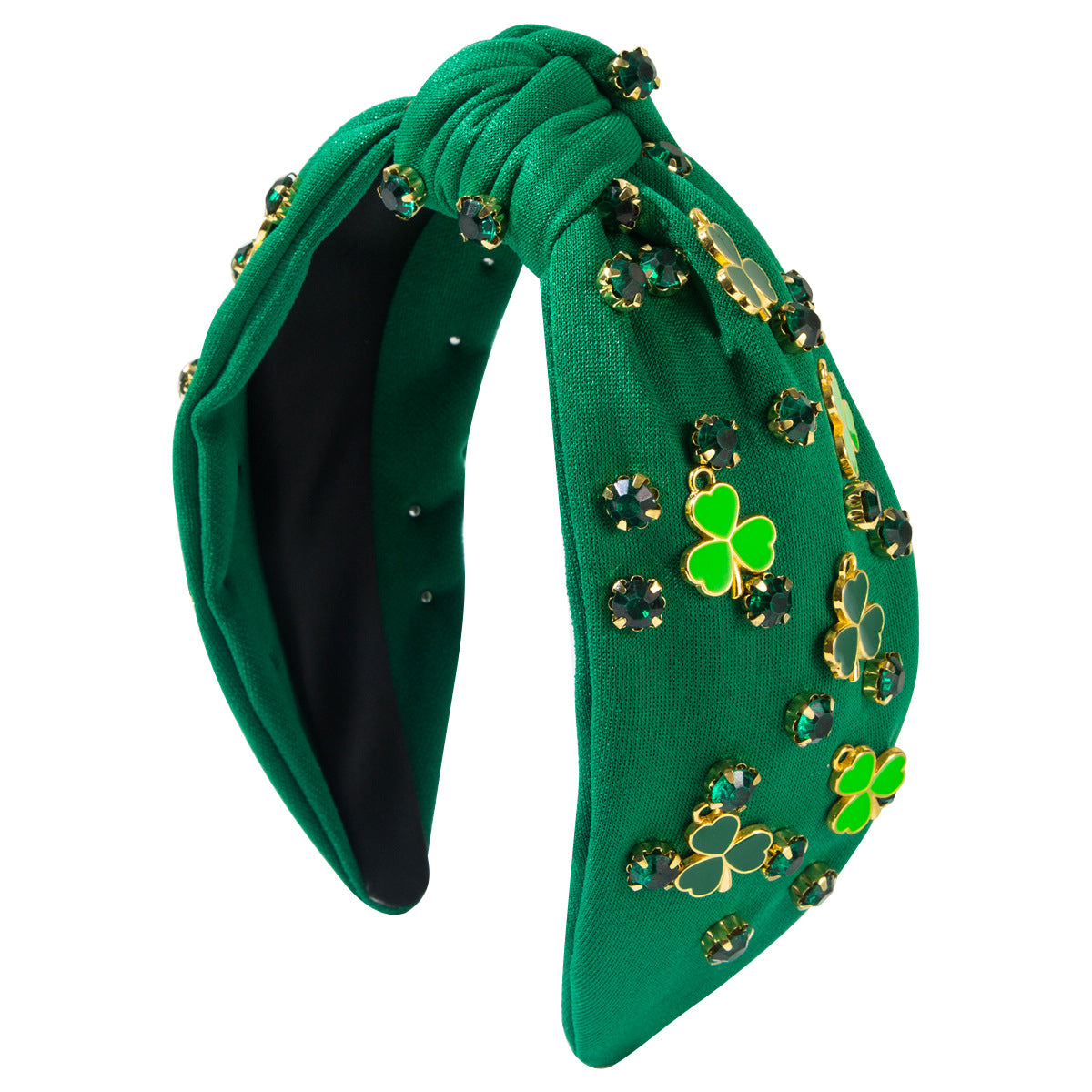 Accessoires pour Cheveux Bandeau Trèfle Vert Strass Décoration Femme