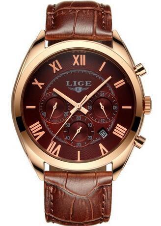 Montre Homme Grande Marque Luxe Étanche Date Quartz Cuir Sport Chronographe