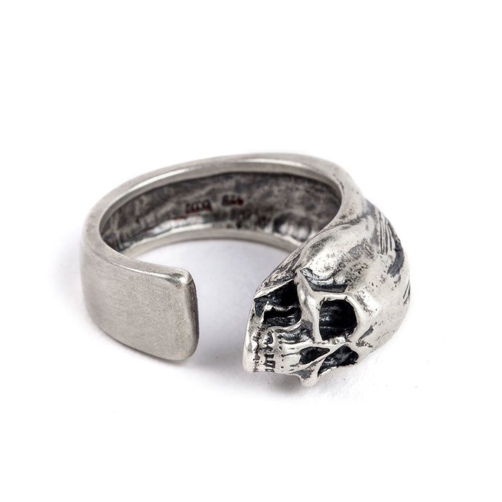 S925 Sterling Silver Distressed Dark Soul Skull Ring
