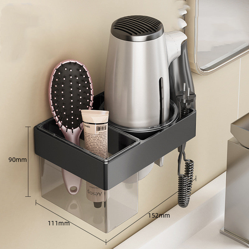 Soporte para secador de pelo para baño, inodoro, colgador de pared sin perforaciones
