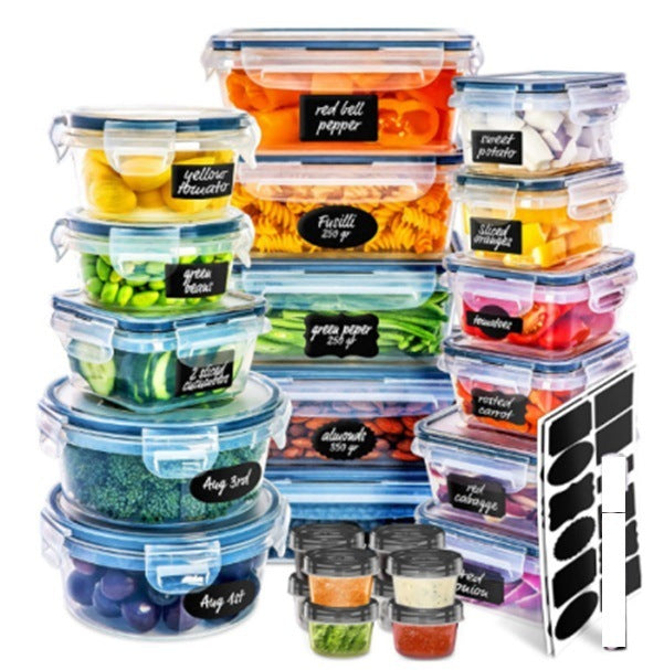 24-piece Lunch Box Transparent Sealed Refrigerator Food Storage Snack Nuts Moisture-proof