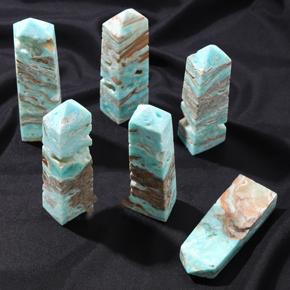Hand-polished Single-pointed Quadrangular Prism Decorative Ornament