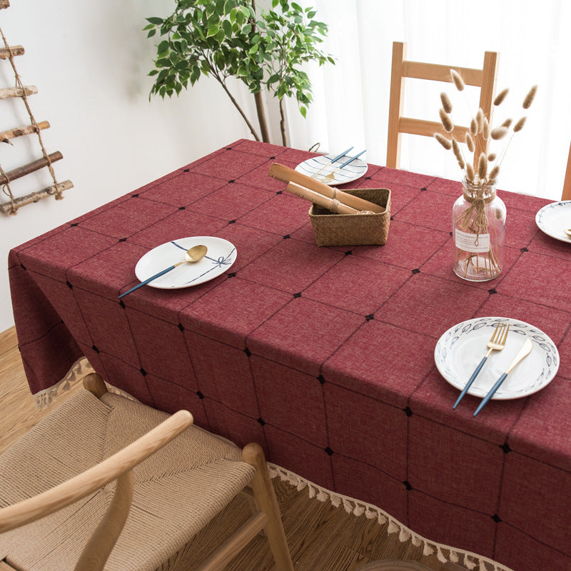 Rectangular Tassel Coffee Table Dining Hotel Tablecloth