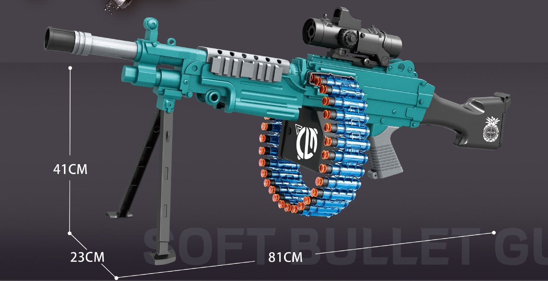M249 Pineapple Light Machine Gun Electric Toy For Kids