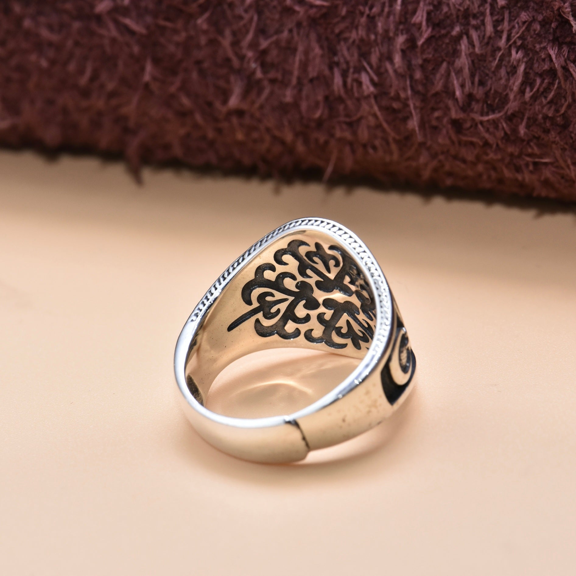 Bague vieillie pour homme en argent sterling 925