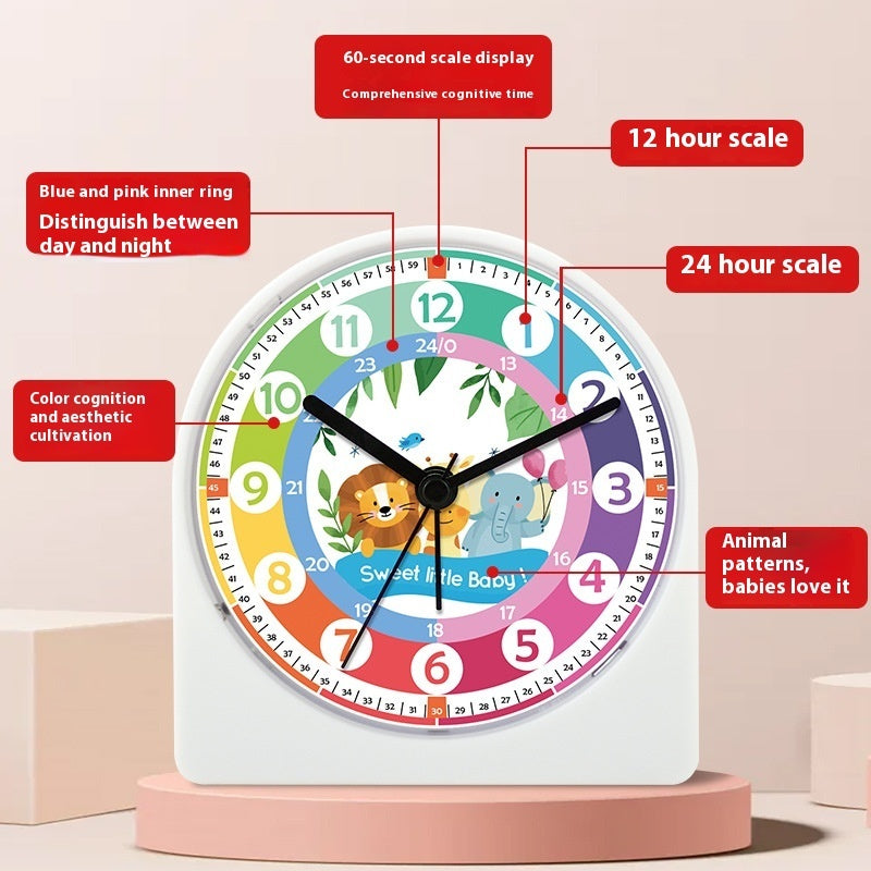 Réveil pour enfants, artefact d'éveil pour étudiants uniquement, style dessin animé muet, veilleuse de chevet pour chambre à coucher