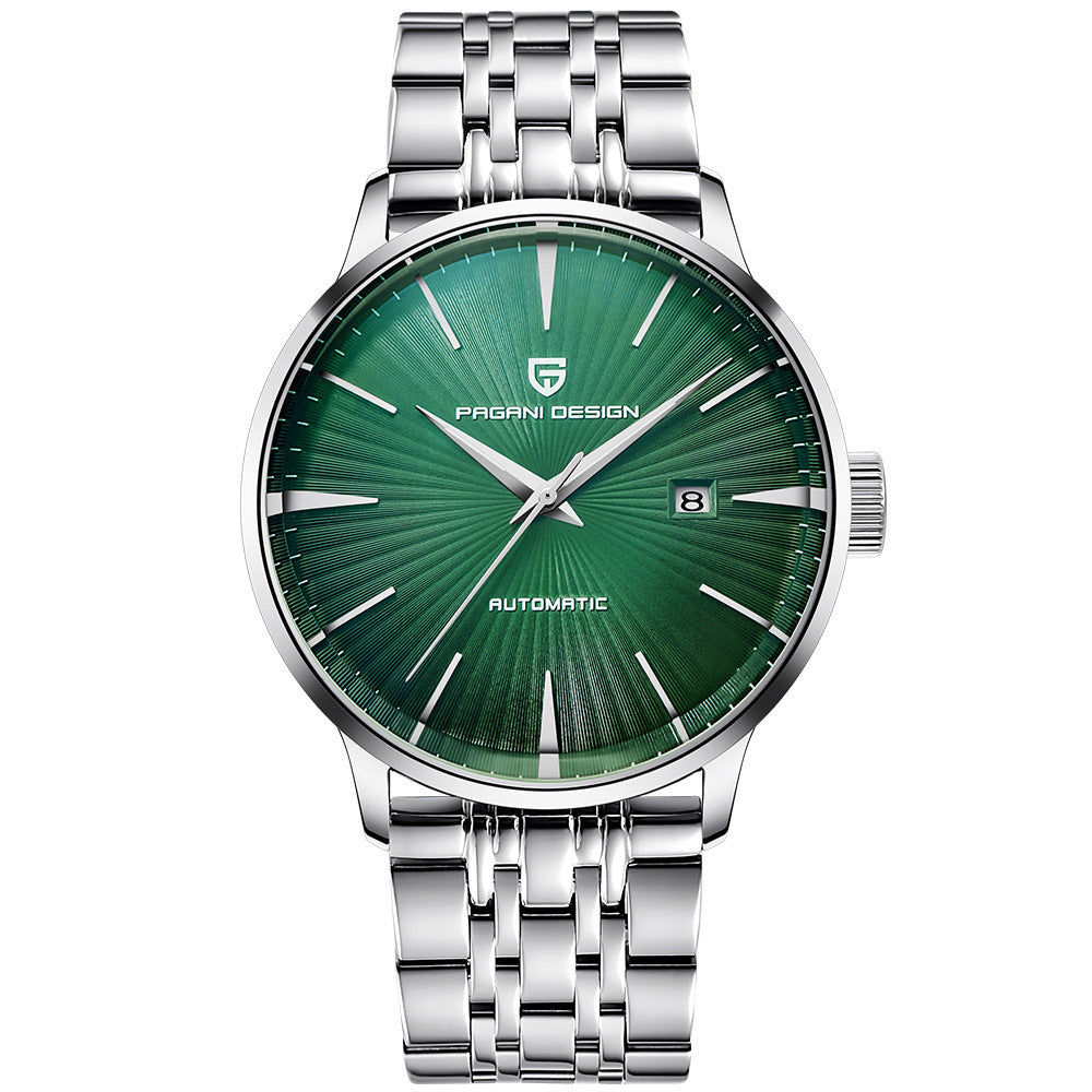 Montre mécanique pour homme étanche avec bracelet en acier