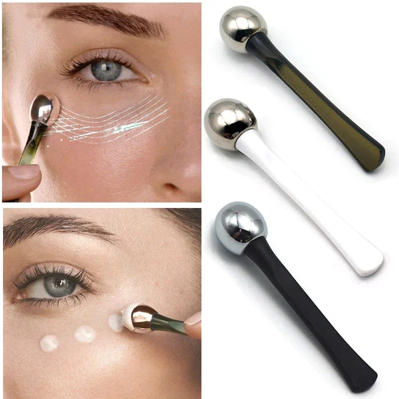 2pc Eye Roller Eye Cream Applicator Cosmetic Spatula Anti Wrinkle Facial Spoon Gold Alloy Face Thin Skin Care Tool Eye Care Wrinkle Remove Dark Circles