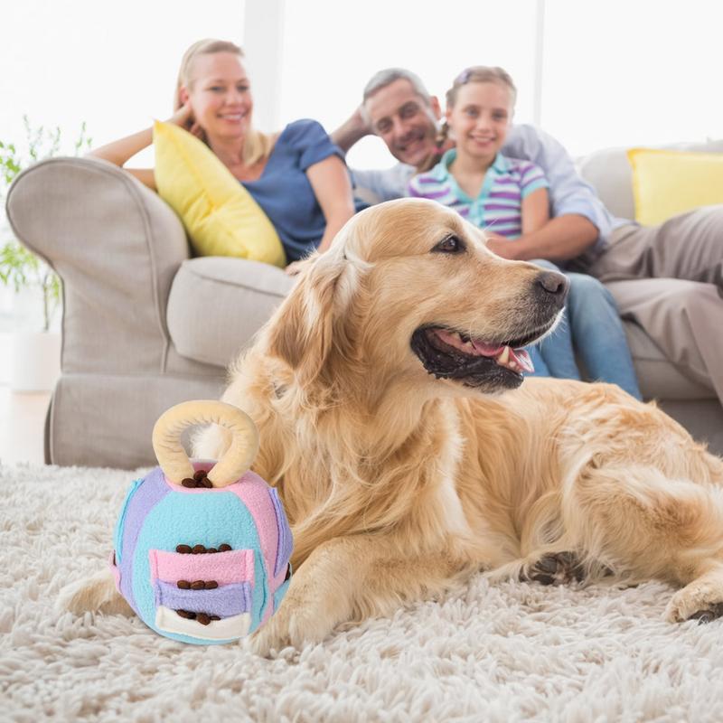 Dog Squeaky Plush Ball Toy Snuffle Noisemakers Teeth Cleaning Interactive Chew Toy Pet Dogs Soft Rubber Sound Treat Dispenser