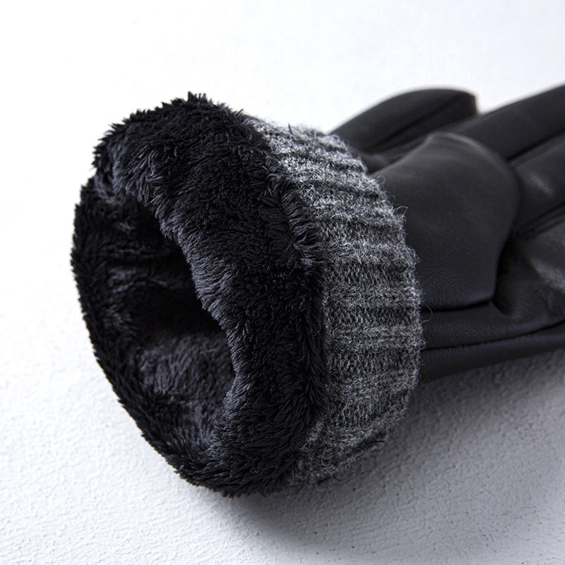 Gants de conduite chauds tactiles en peau de mouton pour hommes pour l'automne et l'hiver