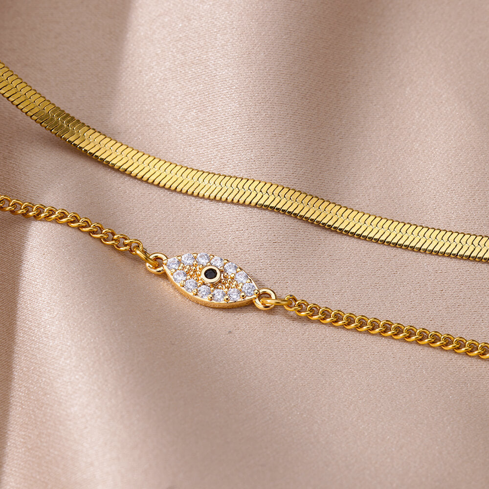 Fashion Double Layer Snake Bone Anklet Elegant Beach Stainless Steel