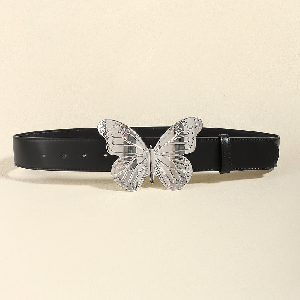 Ceinture Papillon Métallique Grande Taille pour Femme, Ceinture Simple Vintage, Accessoire Tendance et Doux