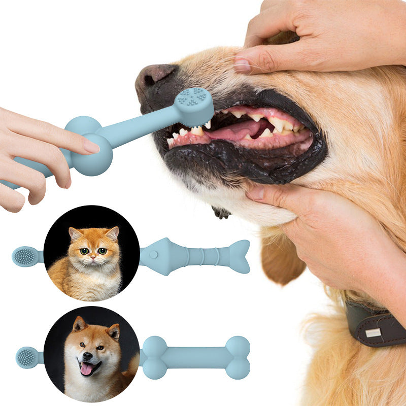 Brosse à dents en silicone pour animaux de compagnie pour le nettoyage buccal