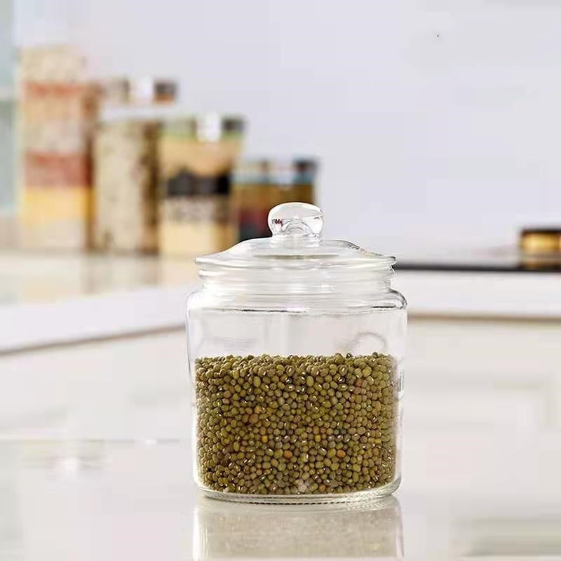 Bocal en verre épaissi pour thé, fruits secs, céréales et aliments médicinaux