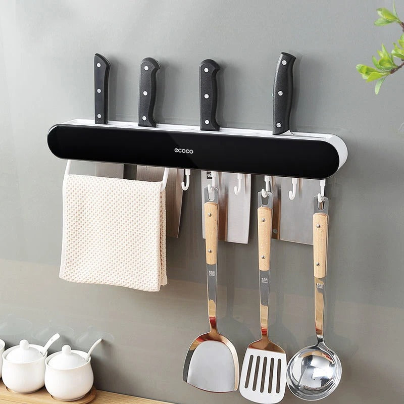 Support mural pour couteaux, étagère de rangement intégrée pour ustensiles de cuisine