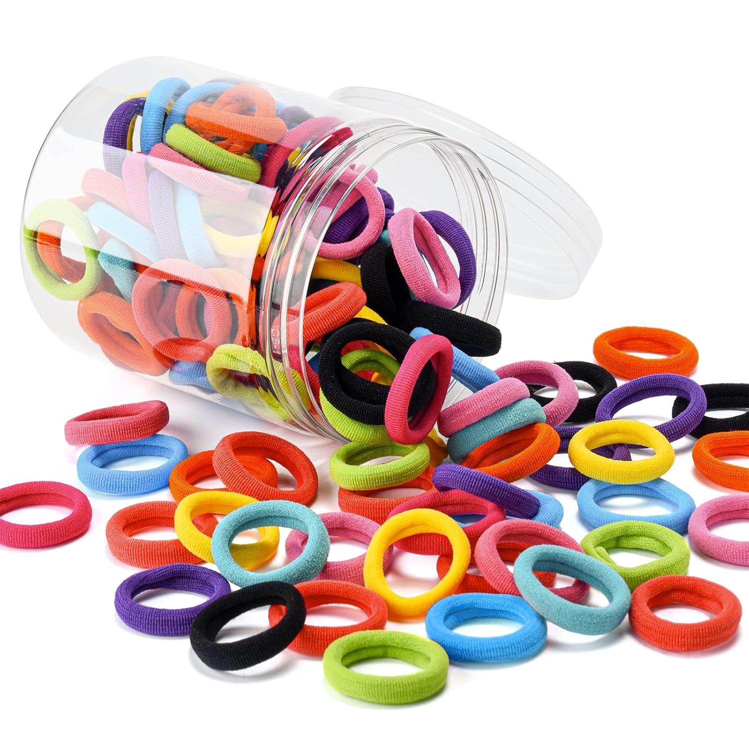 100 Pcs Baby Hair Ties, Seamless Cotton Toddler Hair Ties For Girls And Kids, Multicolor Small Soft Hair Elastics Ponytail Holders 10Colors