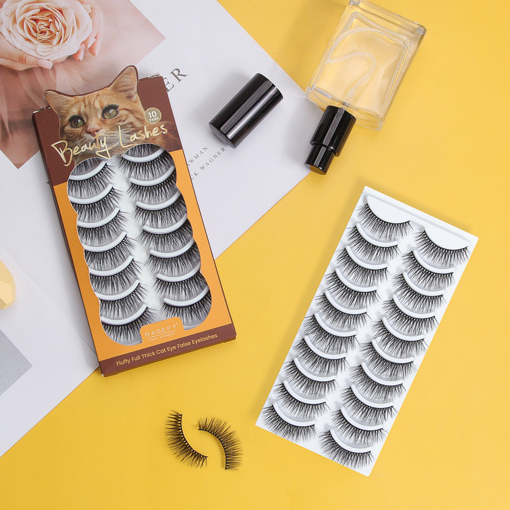 Fournitures de Beauté 10 Paires de Faux Cils Naturels en Boîte