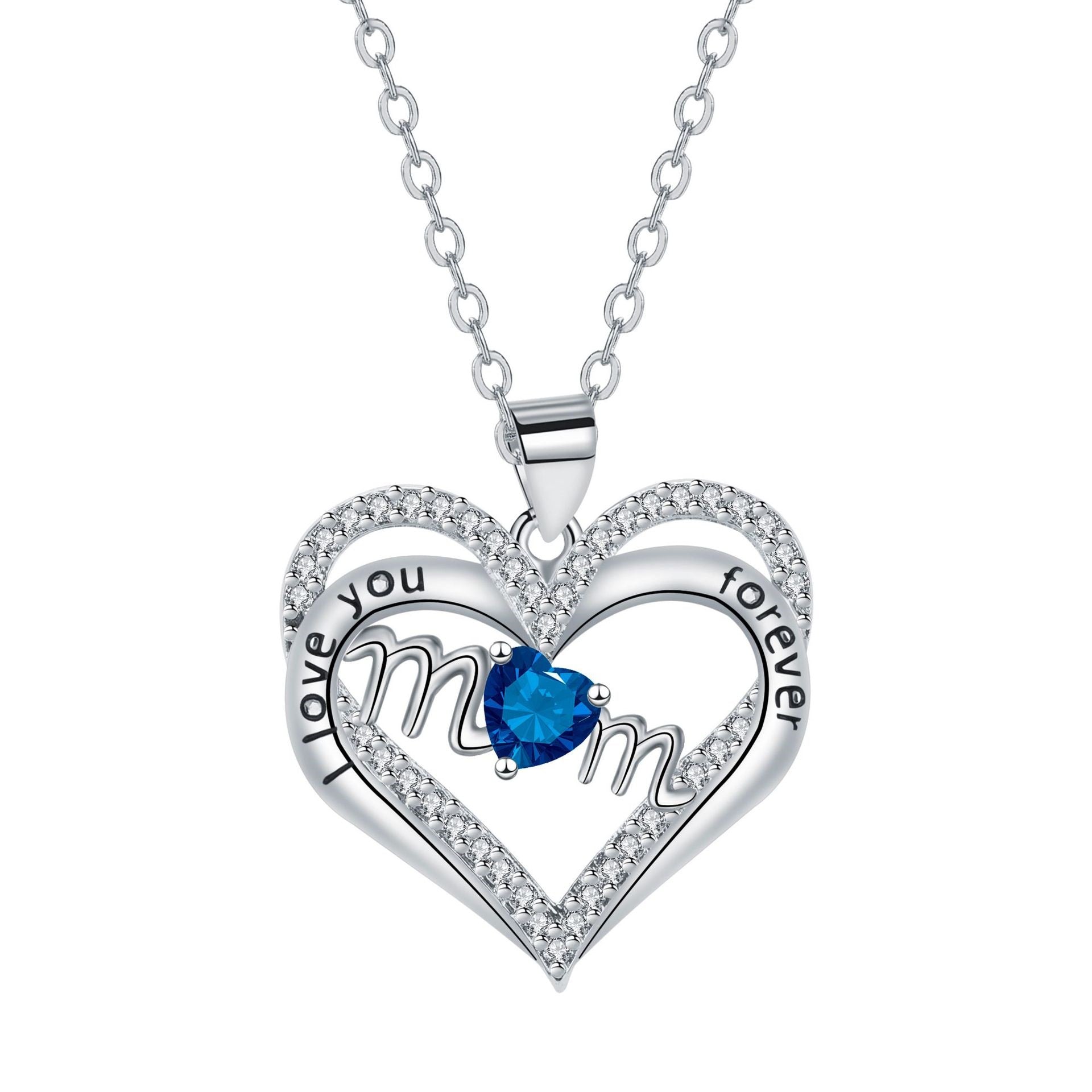 MOM Pendant Mother's Day Gift Necklace Pairs Heart Trendy Jewelry