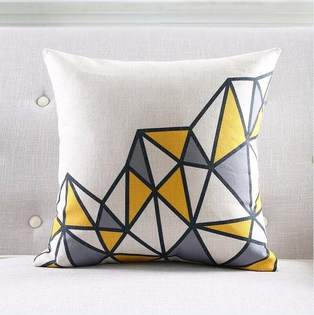 Coussin décoratif nordique à rayures géométriques en lin épais pour canapé