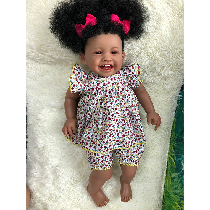 Simulation Baby Black Silicone Doll Toy