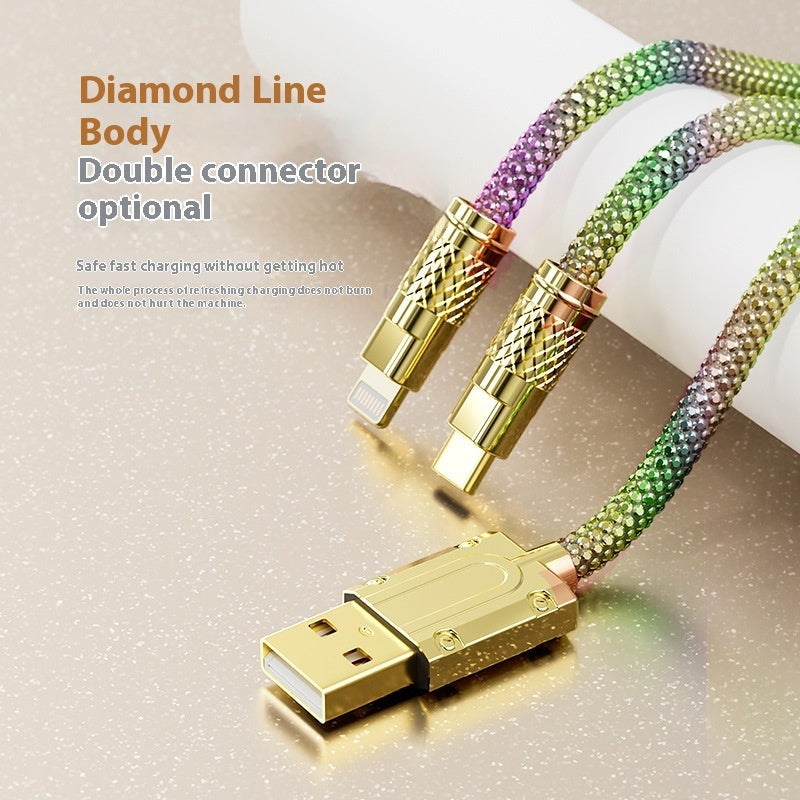 Câble de données tressé en diamant PD20W Câble de charge Type-c