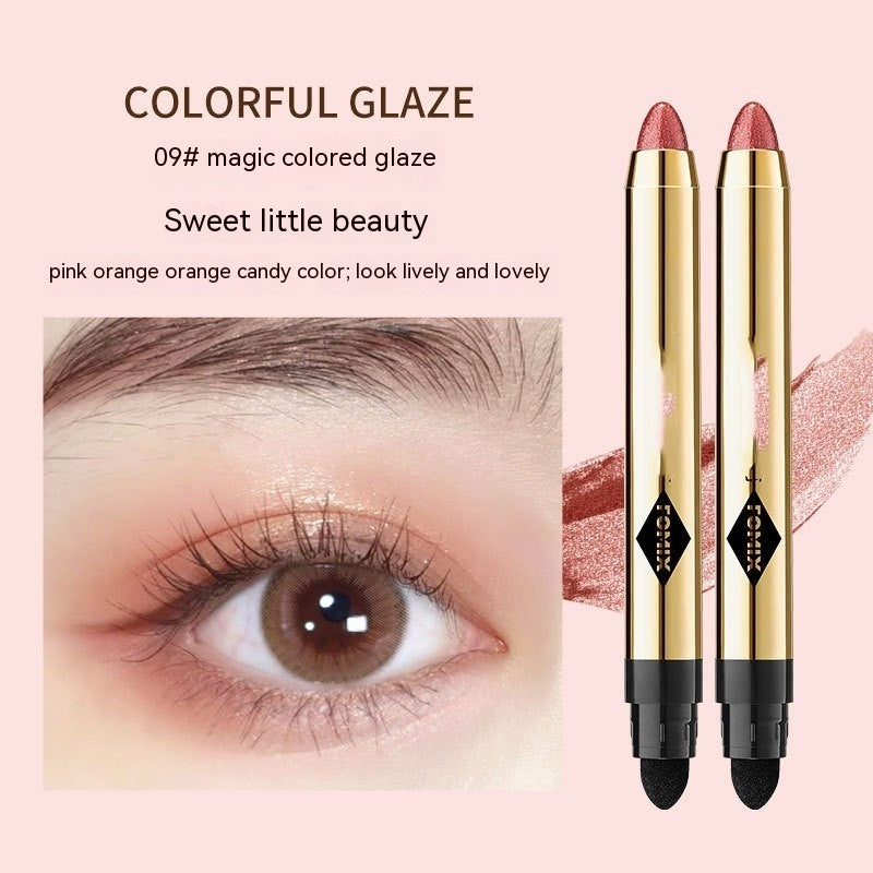 Magic Color Shining Highlight Eyeliner Pen Pearlescent Thin And Glittering Repair And Brightening Double-headed Smudger One-touch Molding