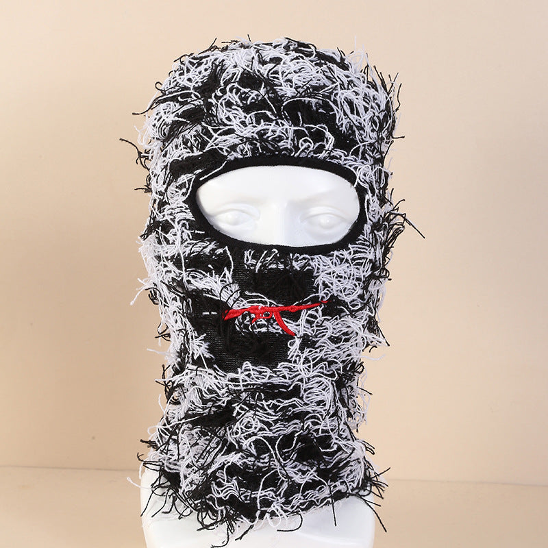 Masque tricoté à trou unique pour l'extérieur, bonnet en laine amusant pour les fêtes, pour garder le visage au chaud