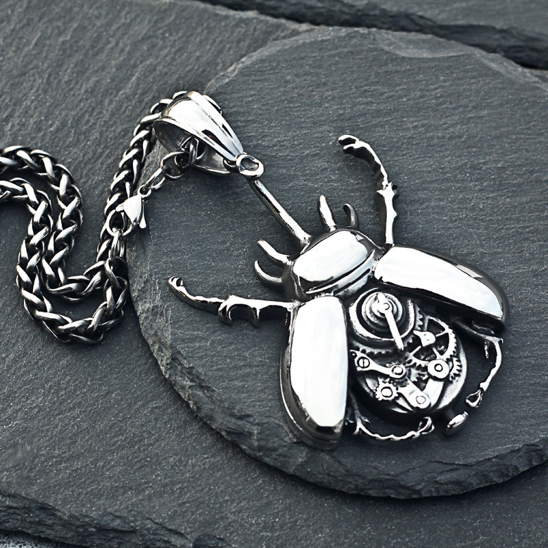 Collier Pendentif Scarabée Mécanique Hip Hop Dominant
