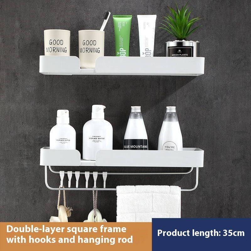 Étagère murale de salle de bain sans poinçon simple