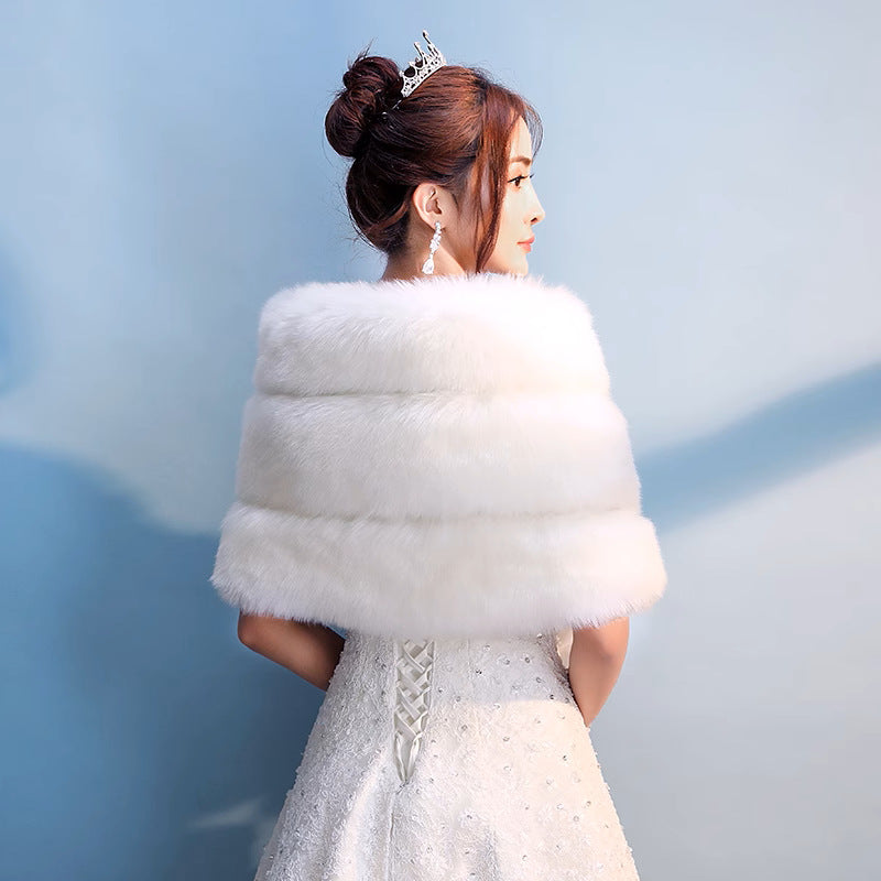 New Plus Size Fur Winter Warm Shawl