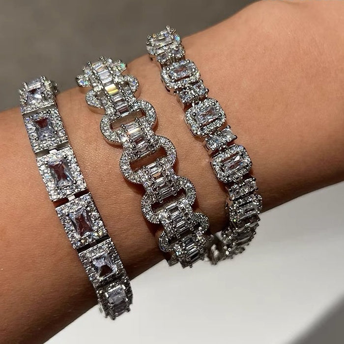 Bracelet en pierre carrée classique simple pour femmes