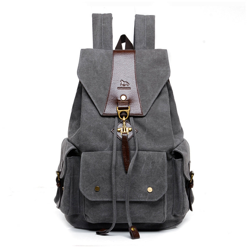 Sac à dos de voyage spacieux rétro en toile pour homme