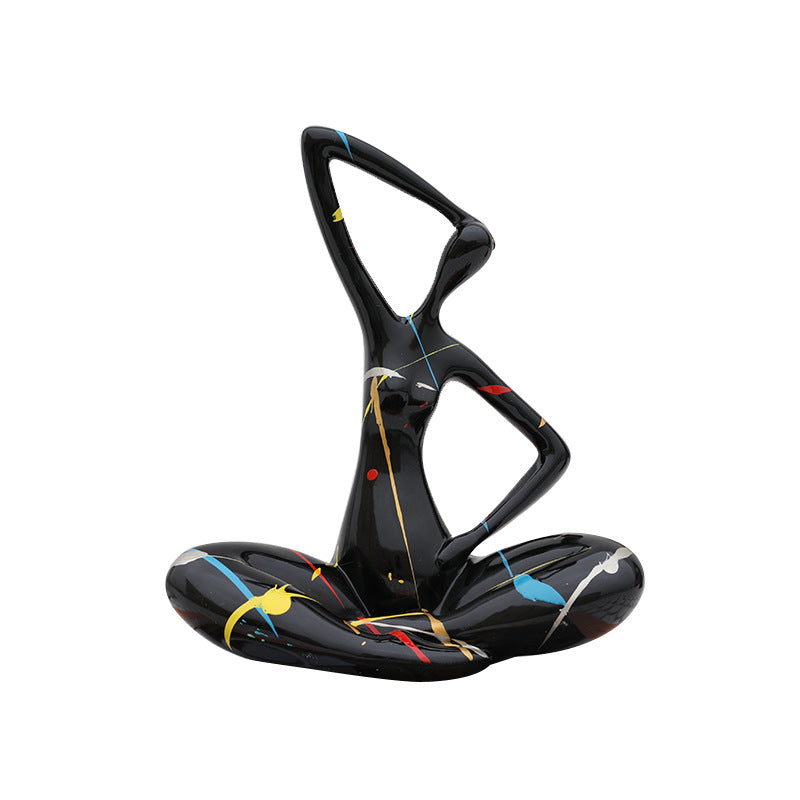 New Color Resin Crafts Yoga Action Ornament