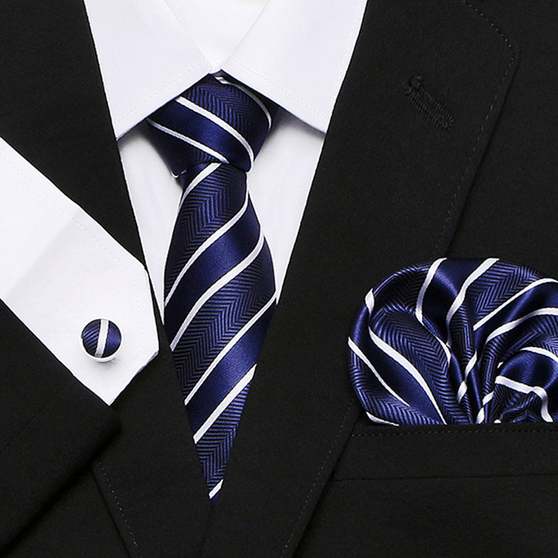 Men's Fashion Simple Cashew Flower Tie Three Pieces Set
