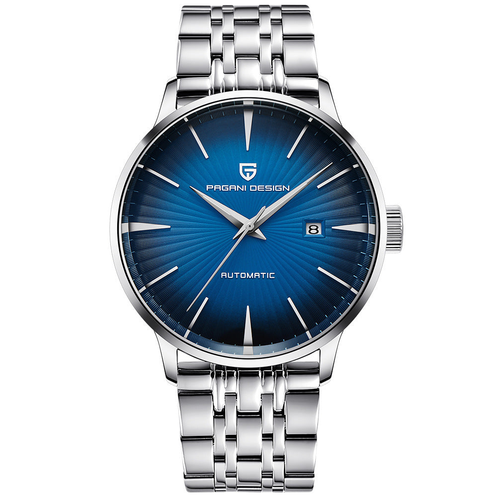 Montre mécanique pour homme étanche avec bracelet en acier